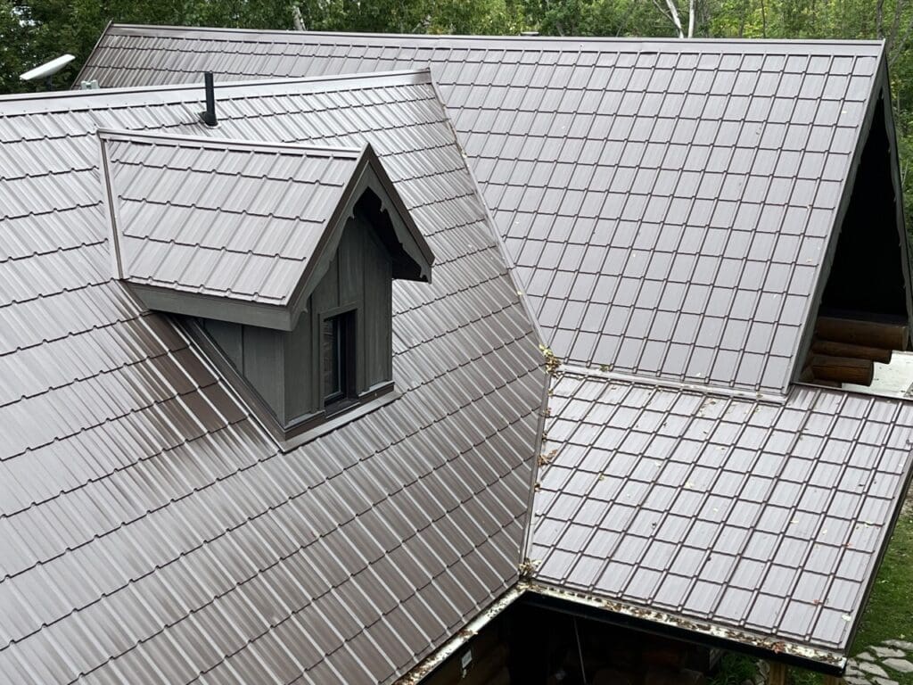Metal roof upgrade in Georgian Bluffs Ontario by Boulder and Beam